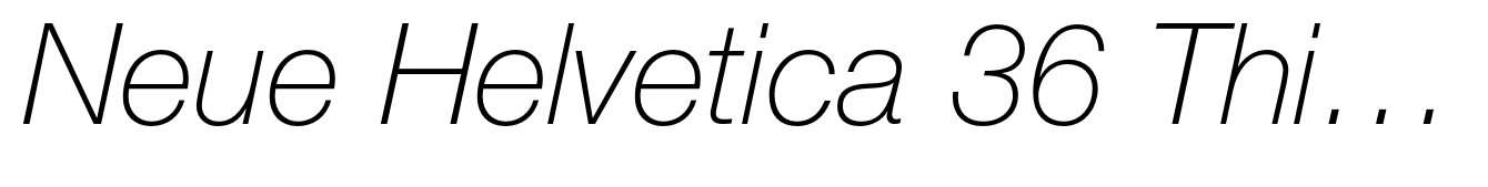 Neue Helvetica 36 Thin Italic